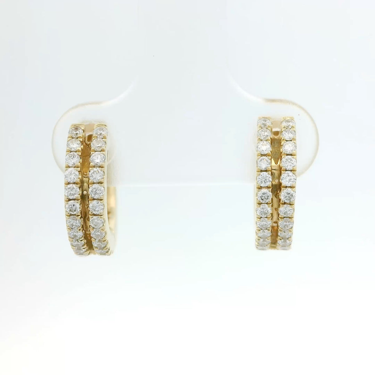 Double Row Diamond Hoops