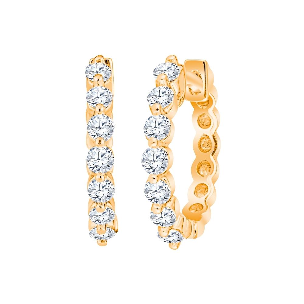 Yellow Gold Diamond Hoops