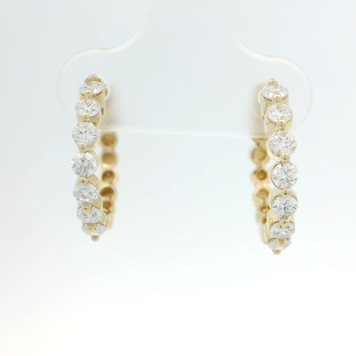 Yellow Gold Diamond Hoops
