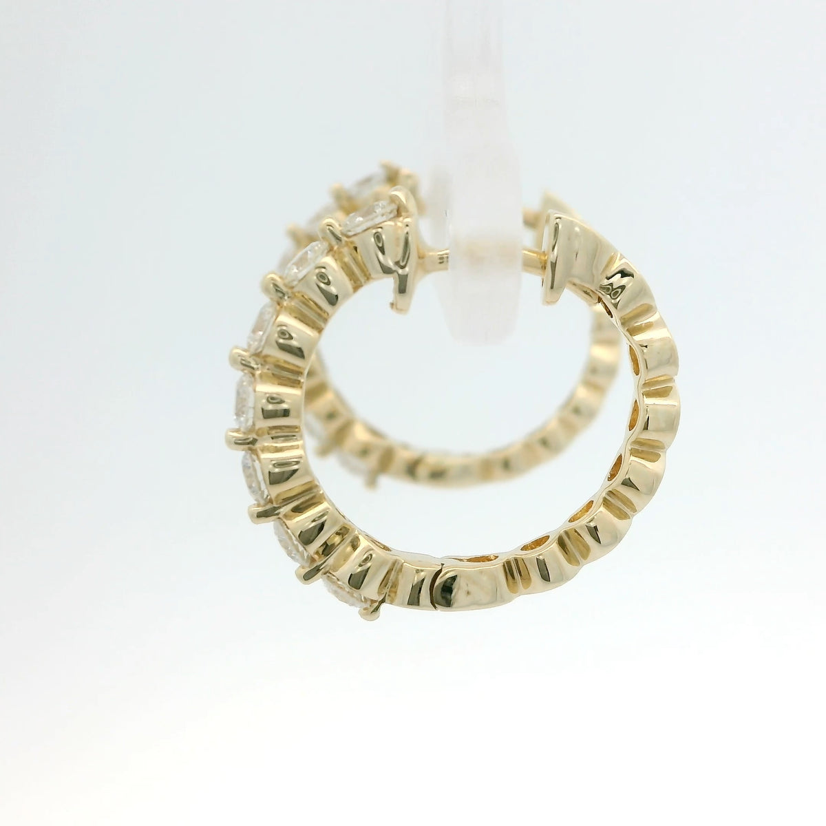 Yellow Gold Diamond Hoops