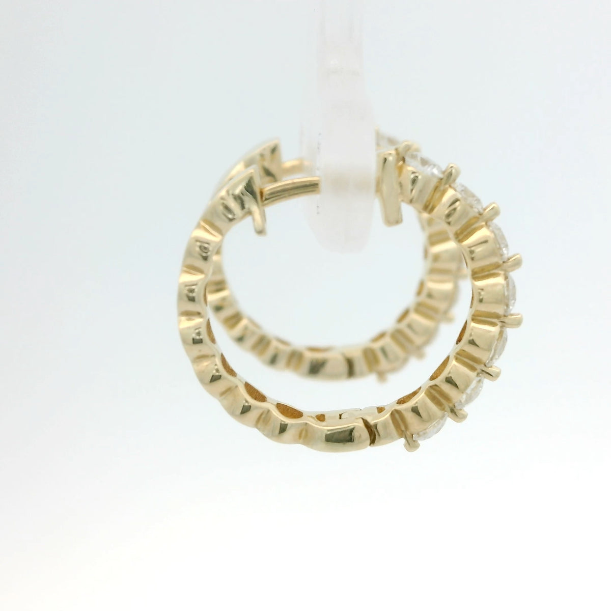 Yellow Gold Diamond Hoops