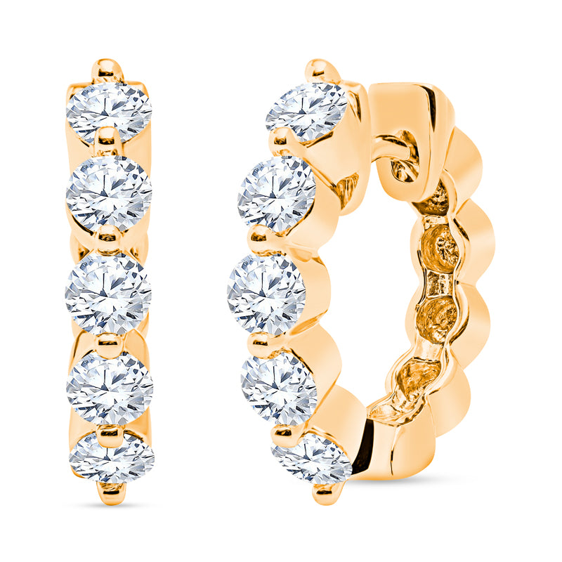 Yellow Gold Diamond Hoops