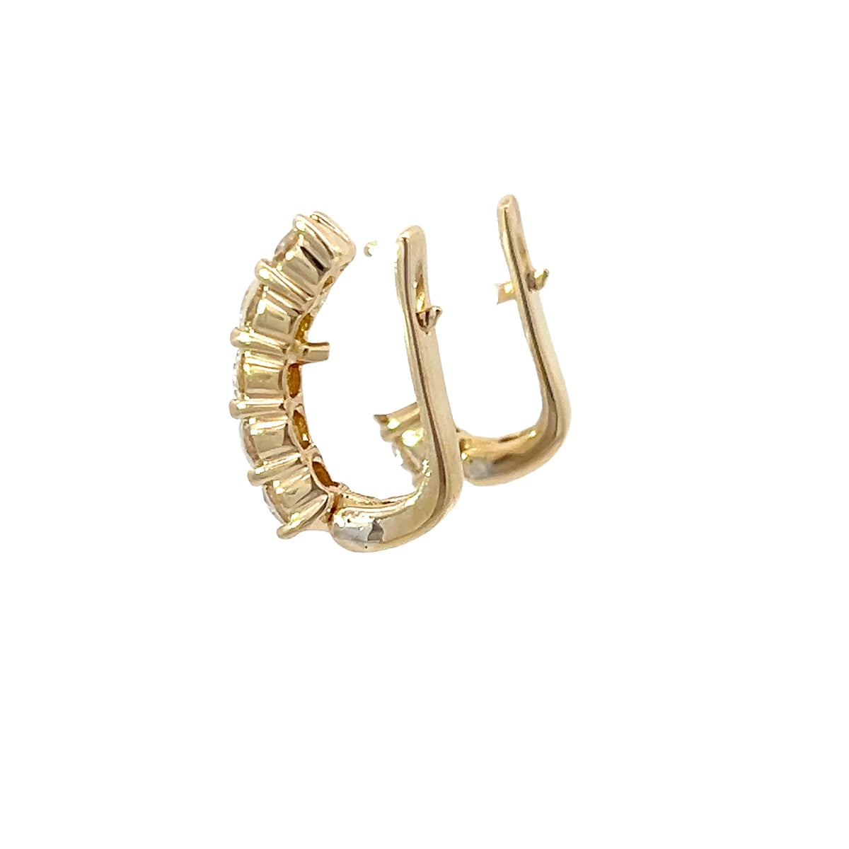 Diamond J-Shaped Hoops