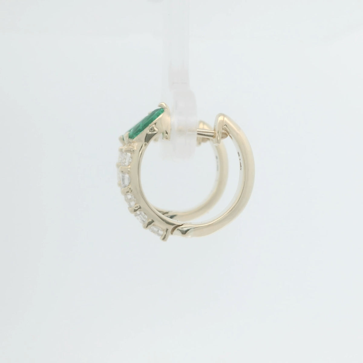 Emerald and Diamond Hoops