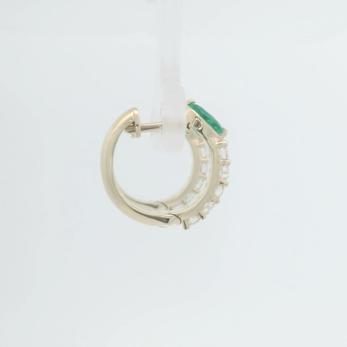Emerald and Diamond Hoops