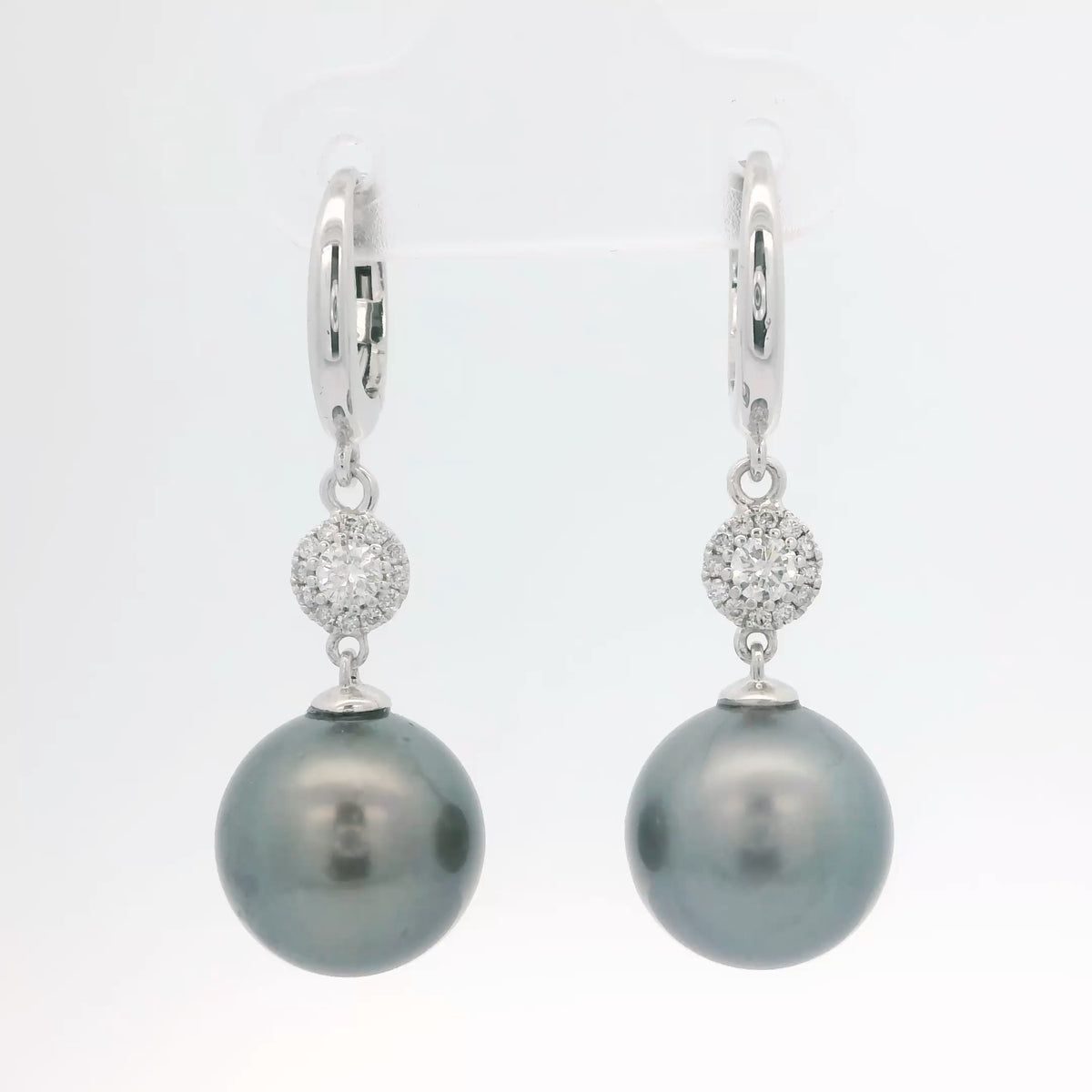 Tahitian Pearl and Diamond earrings