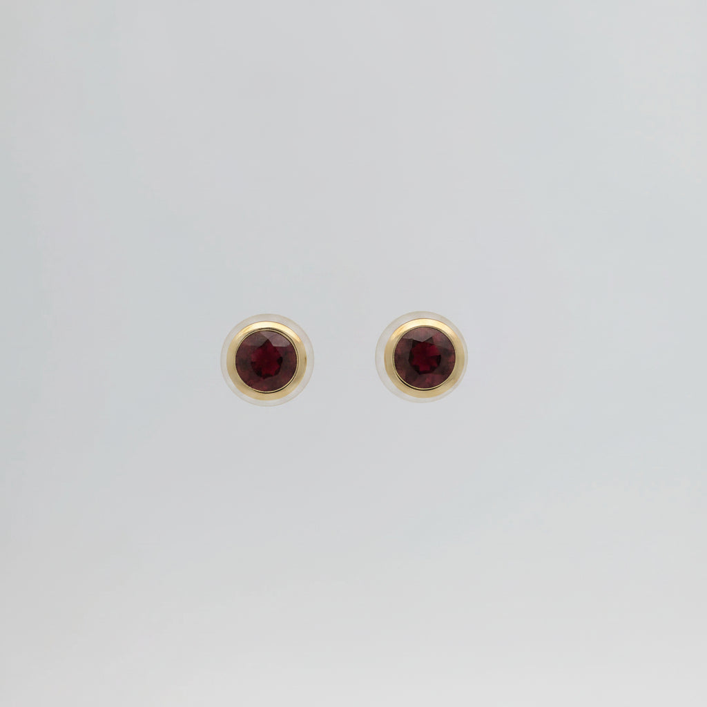Ruby Bezel Set Studs