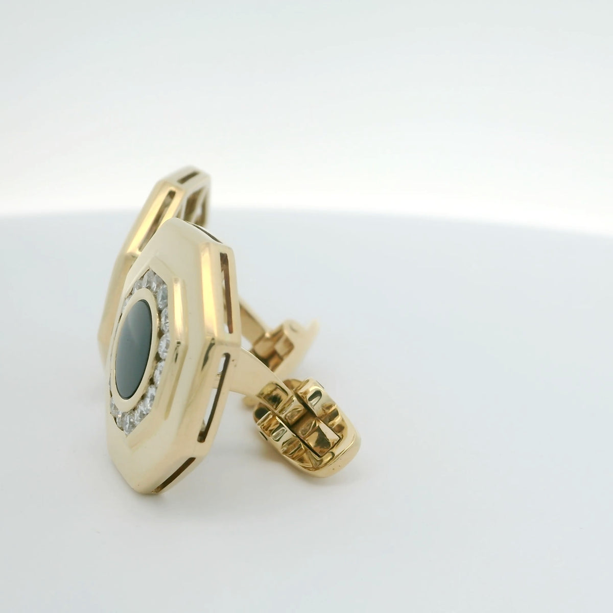 Onyx & Diamond Gold Cufflinks