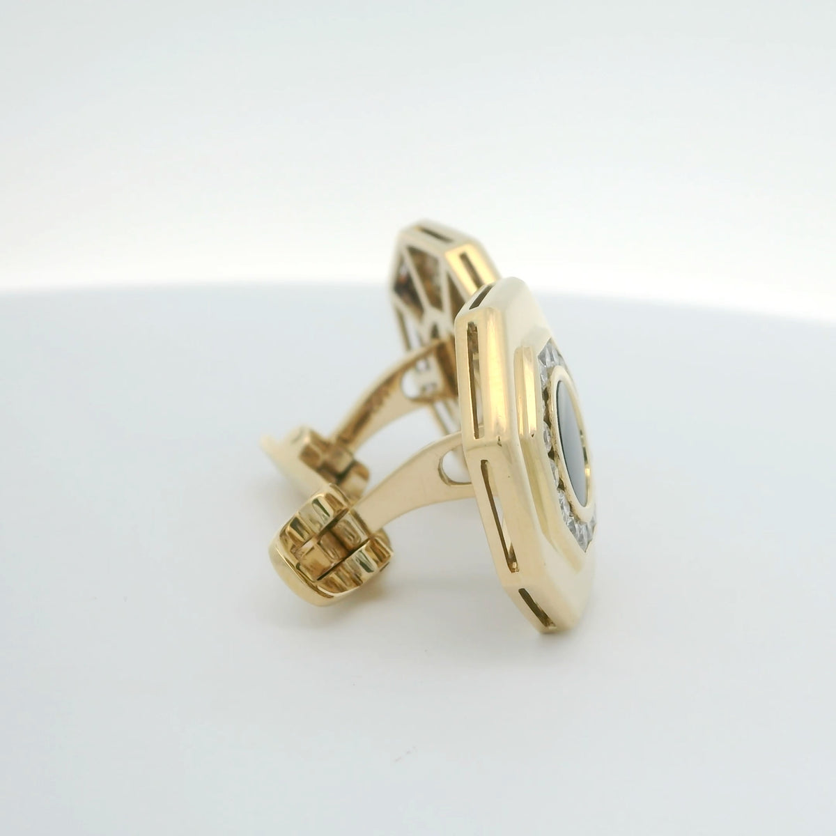 Onyx & Diamond Gold Cufflinks