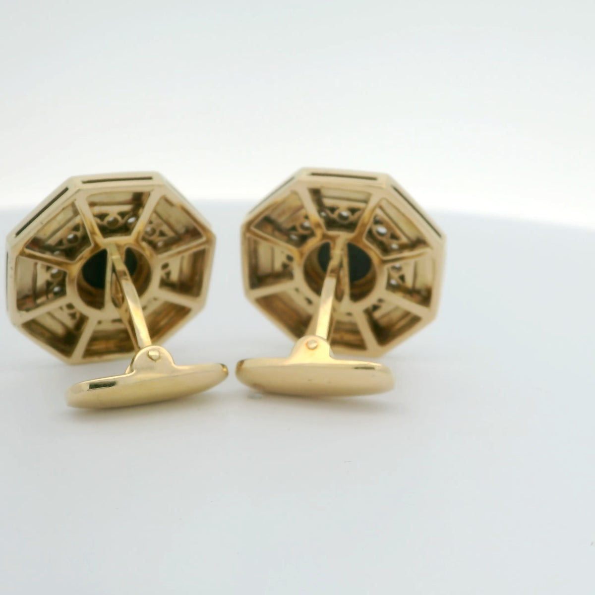 Onyx & Diamond Gold Cufflinks