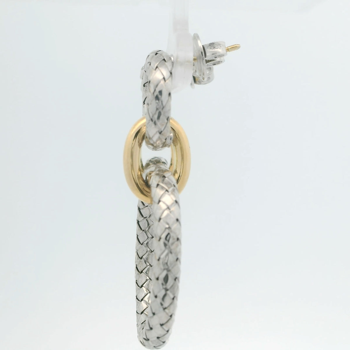 Two Tone Drop Circle Earrings