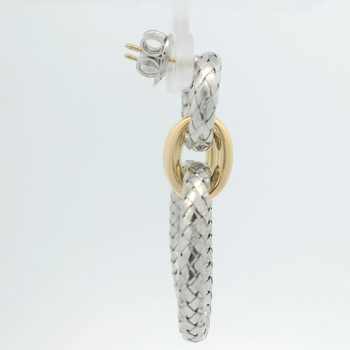 Two Tone Drop Circle Earrings