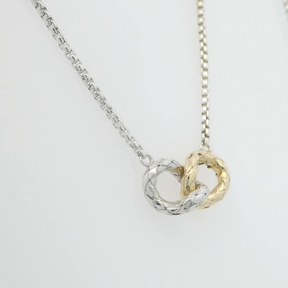 Two Tone Interlocking Link Necklace