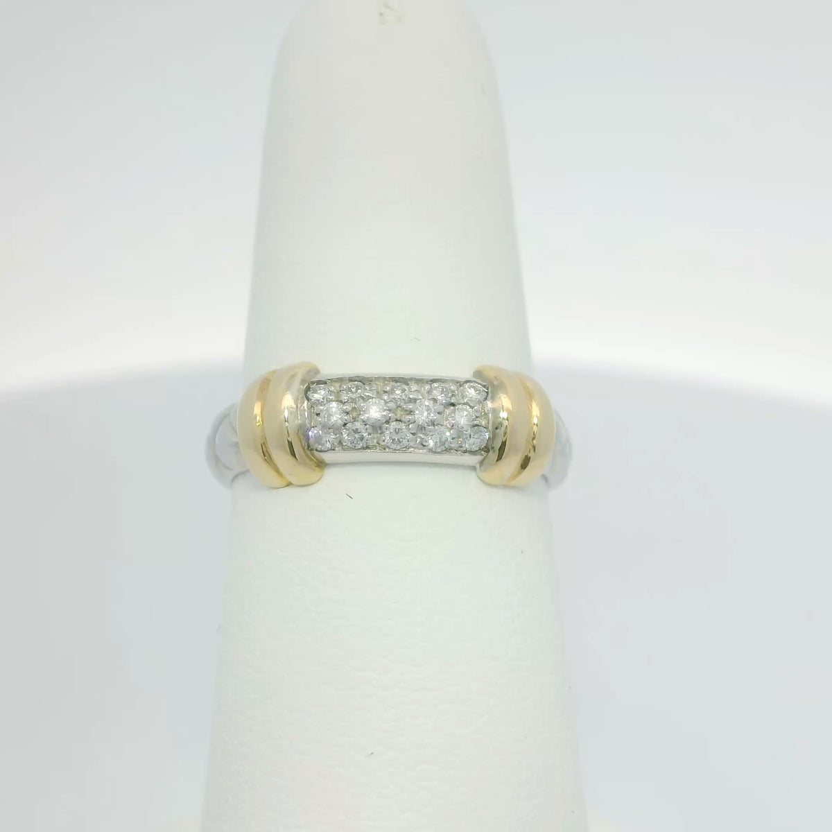 Two Tone Ring with Diamonds