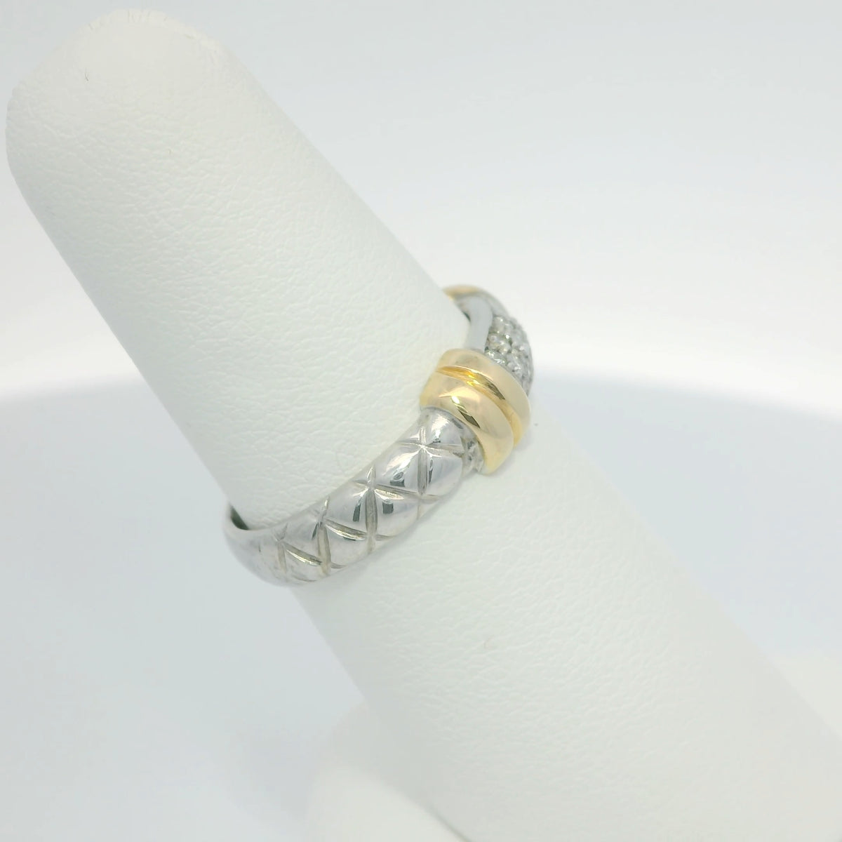 Two Tone Ring with Diamonds