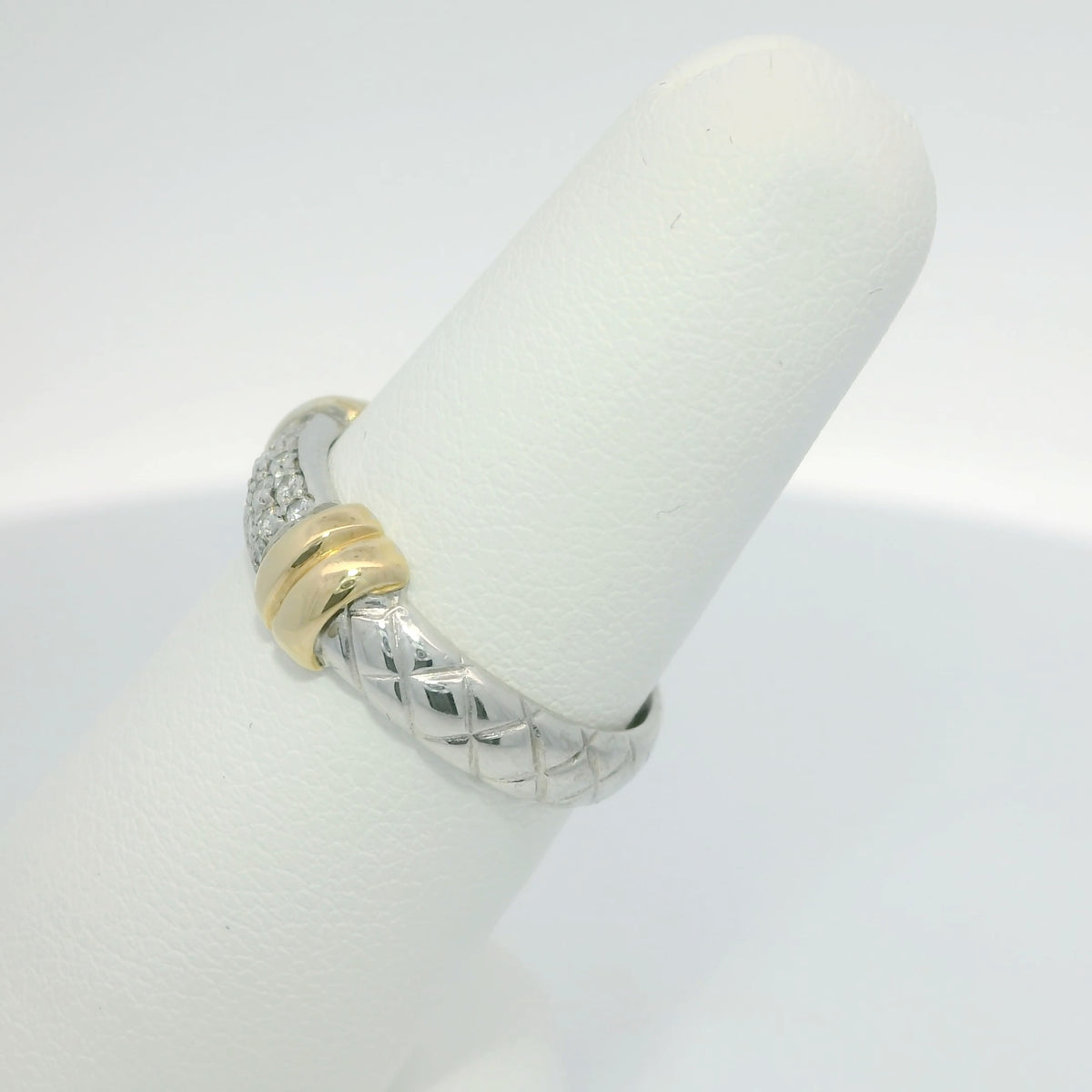 Two Tone Ring with Diamonds