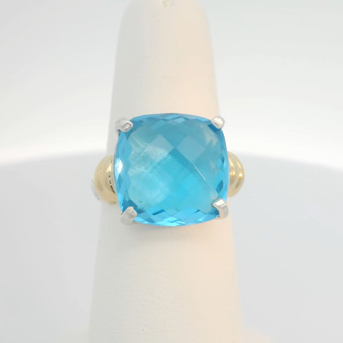 Two Tone Blue Topaz Ring