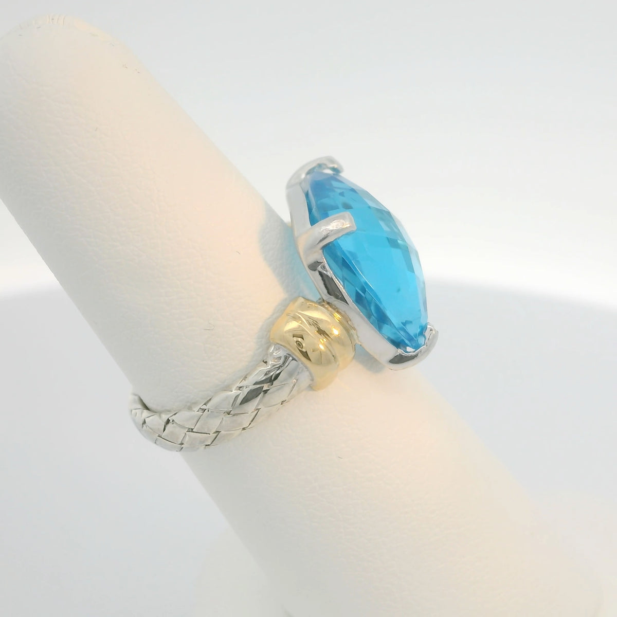 Two Tone Blue Topaz Ring