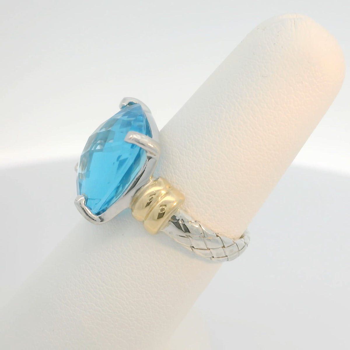 Two Tone Blue Topaz Ring