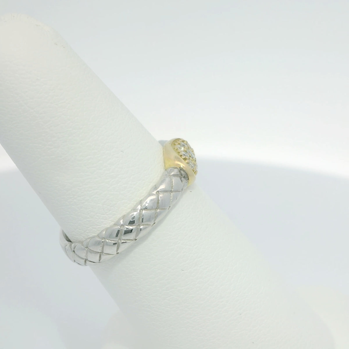 Two Tone Ring with Diamonds