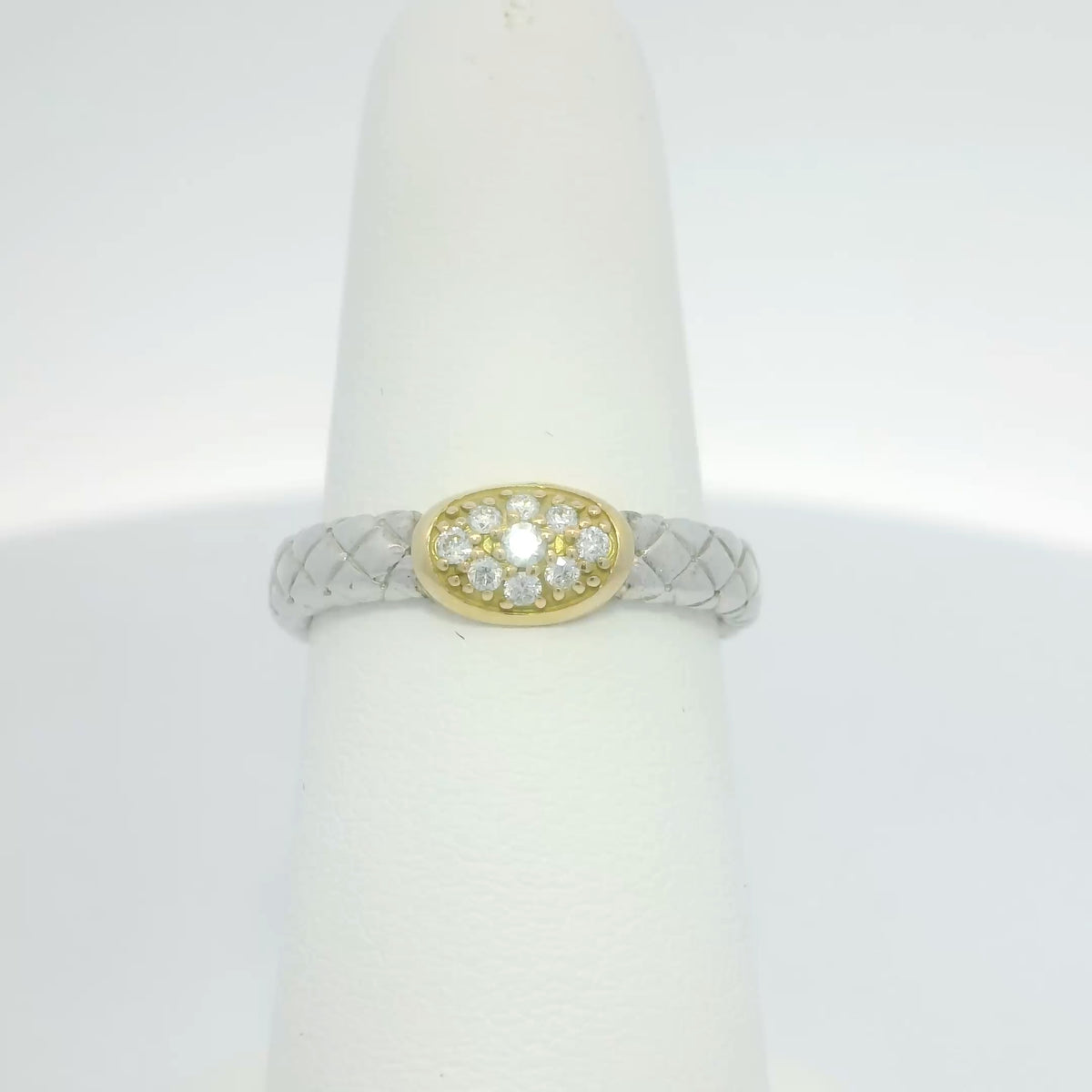 Two Tone Ring with Diamonds
