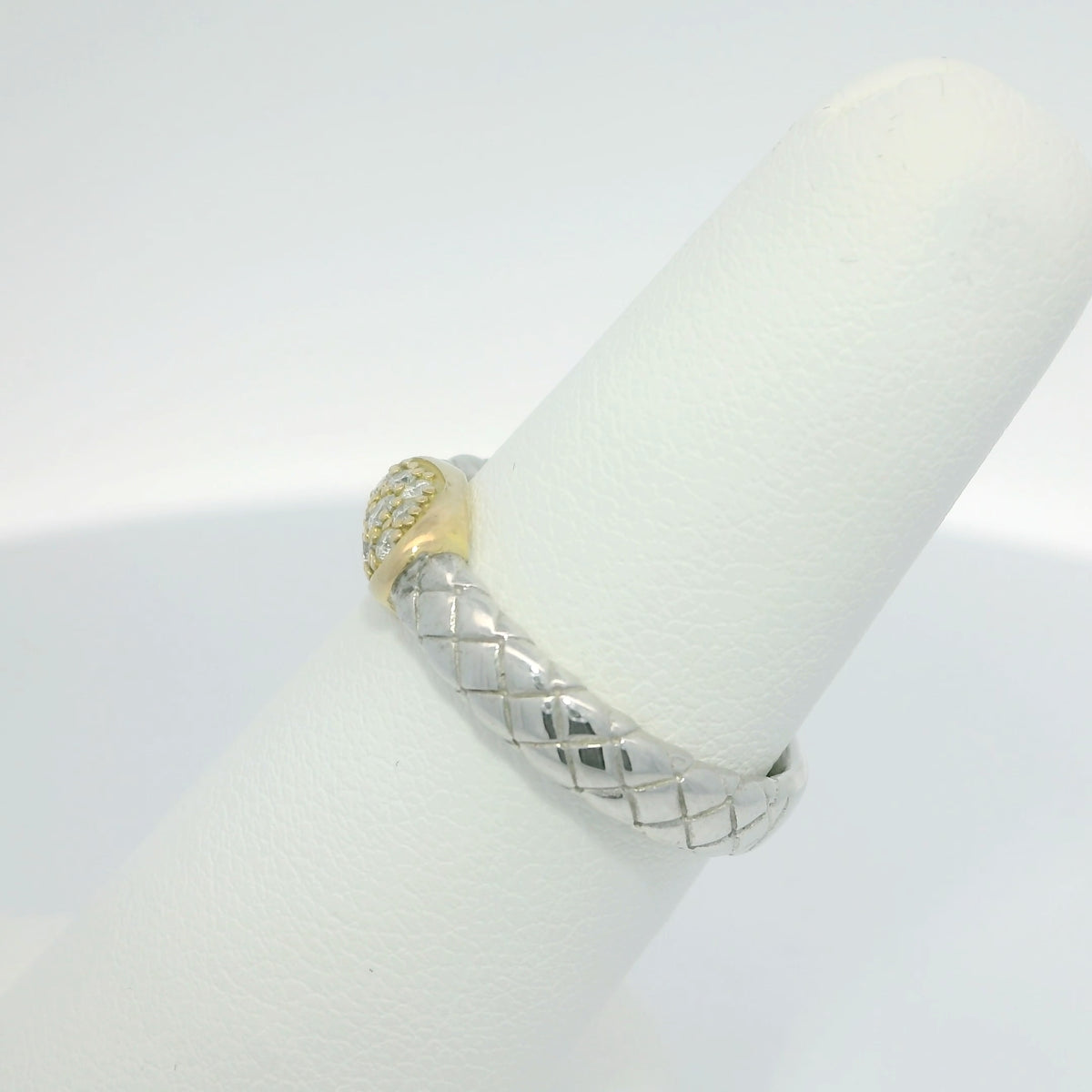 Two Tone Ring with Diamonds