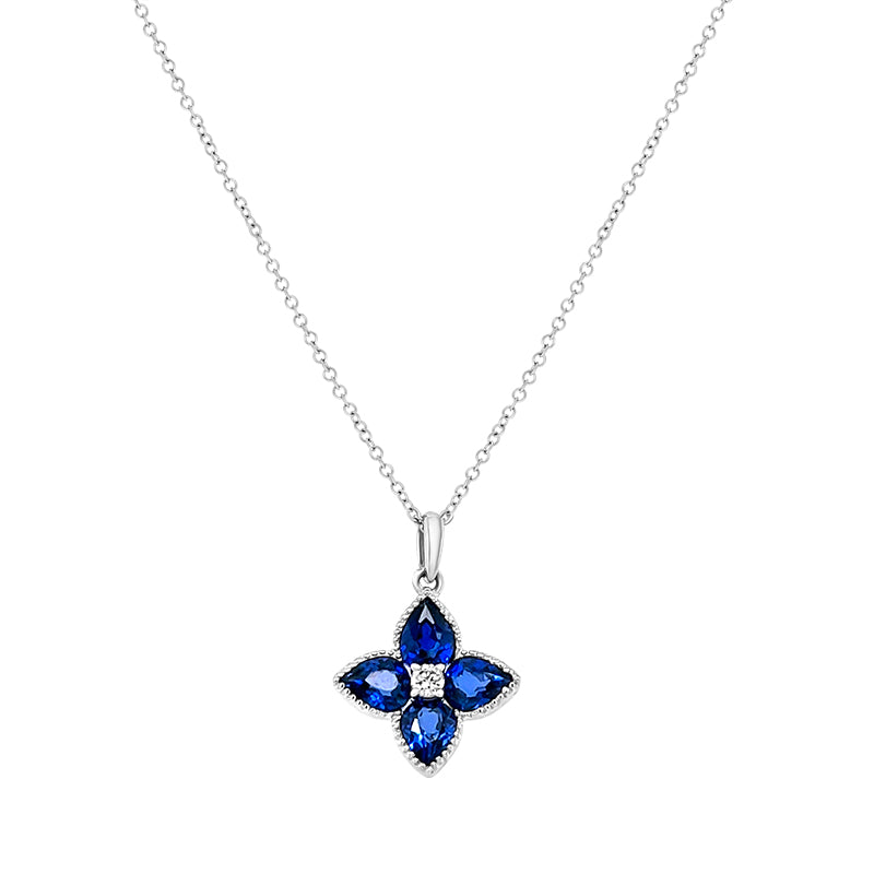 Sapphire deals flower necklace