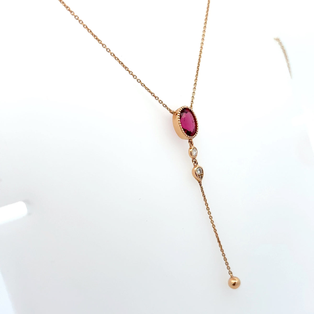 Rubilite Drop Necklace