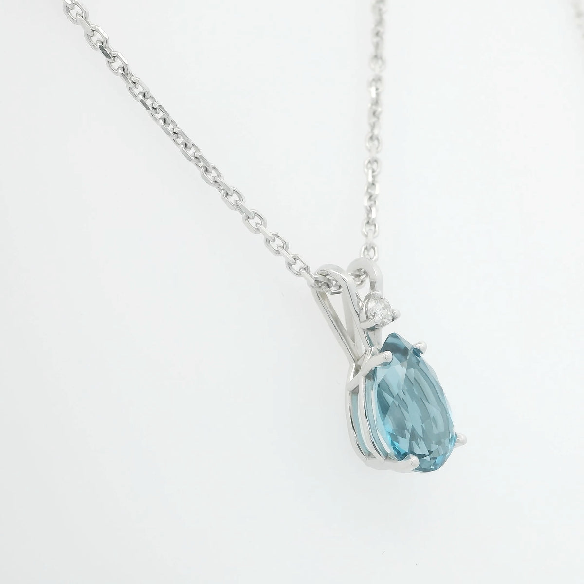 Blue Topaz and Diamond Necklace