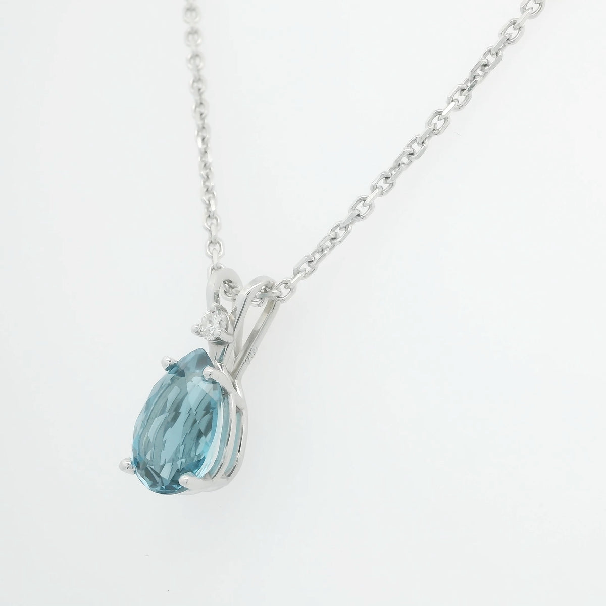 Blue Topaz and Diamond Necklace