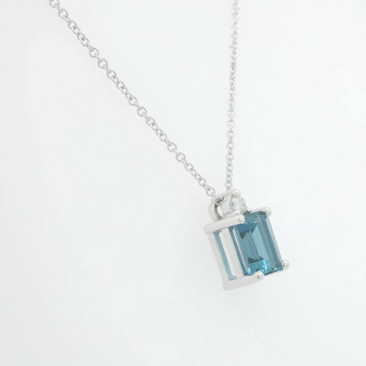 Blue Topaz and Diamond Necklace