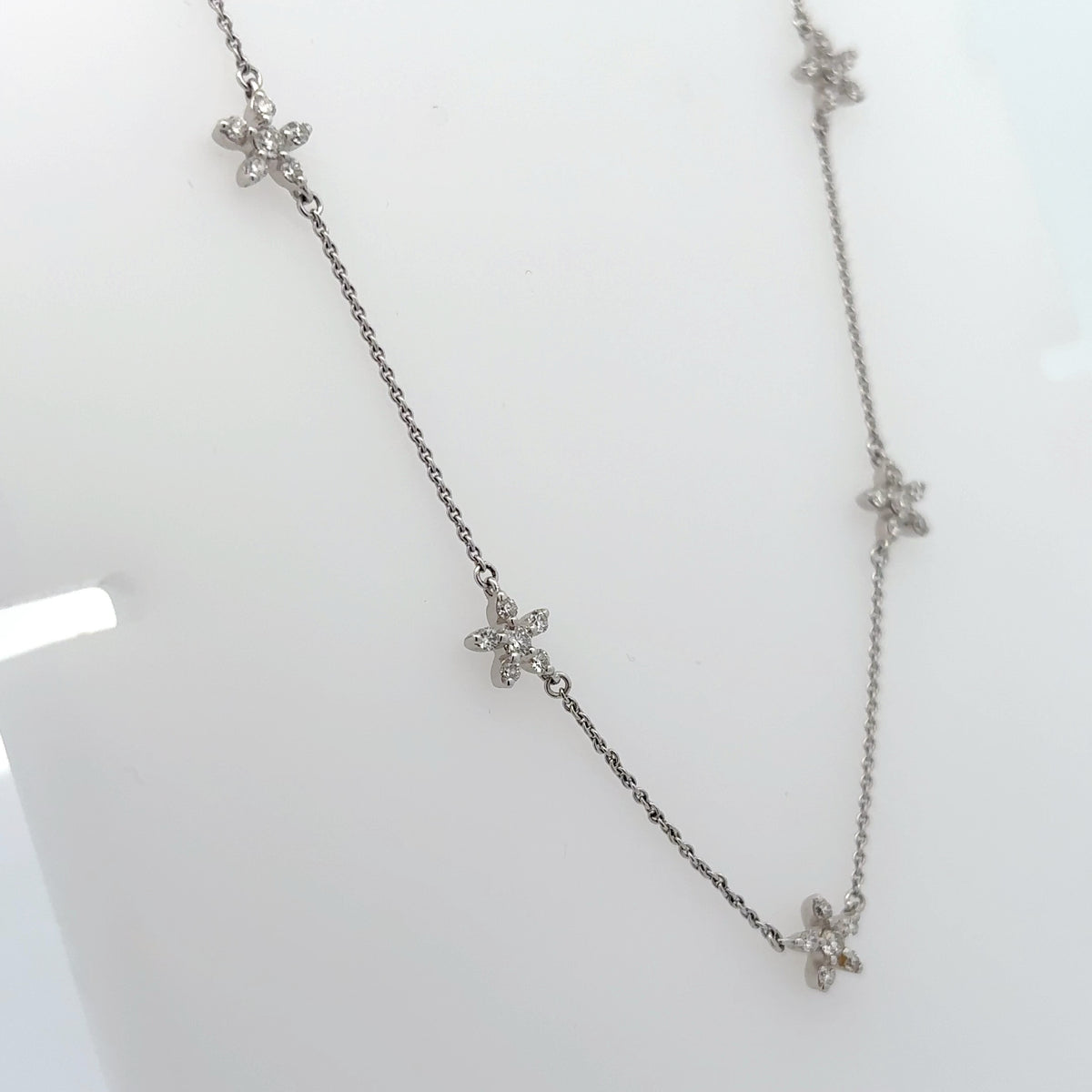Floral Inspired Diamond Station Necklace