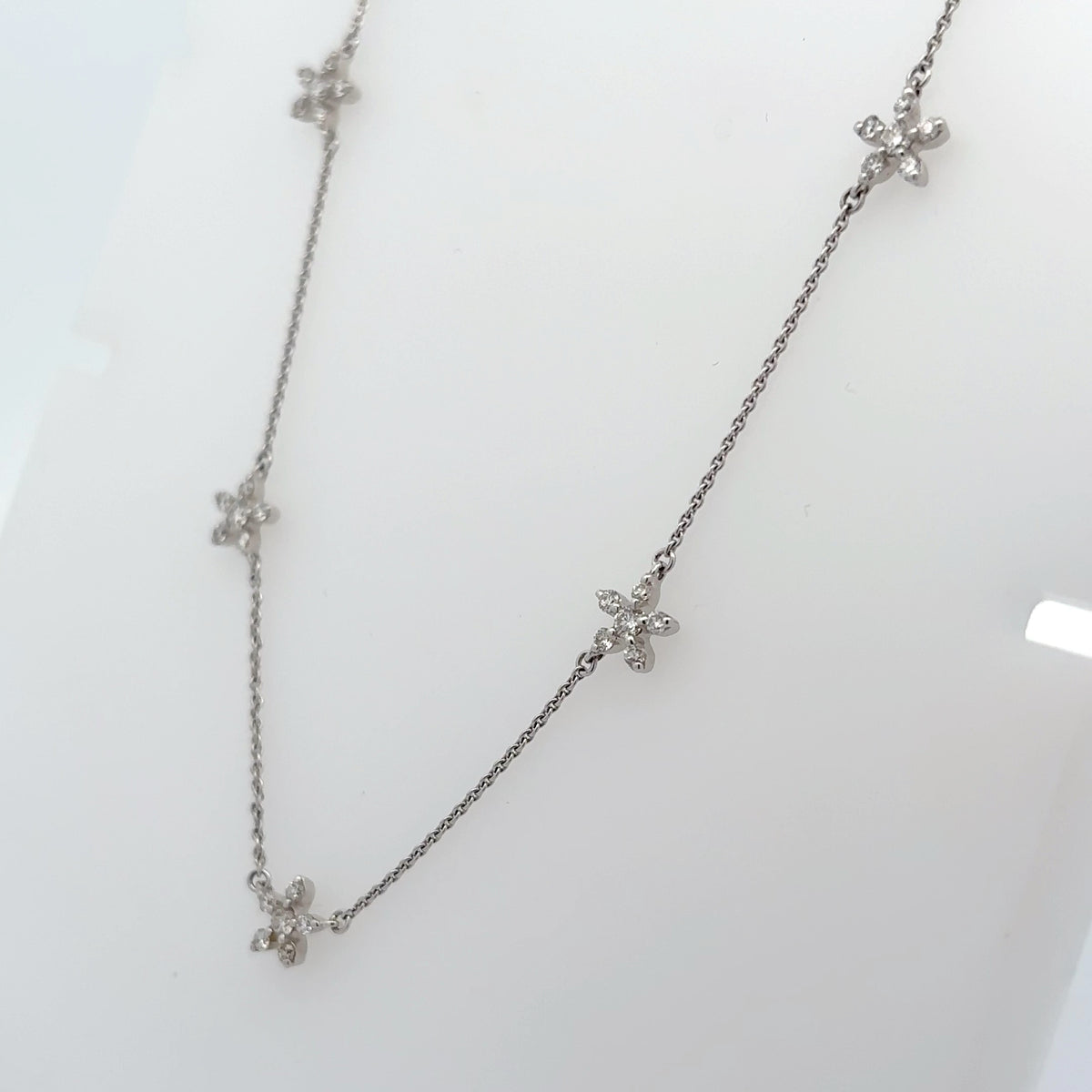 Floral Inspired Diamond Station Necklace