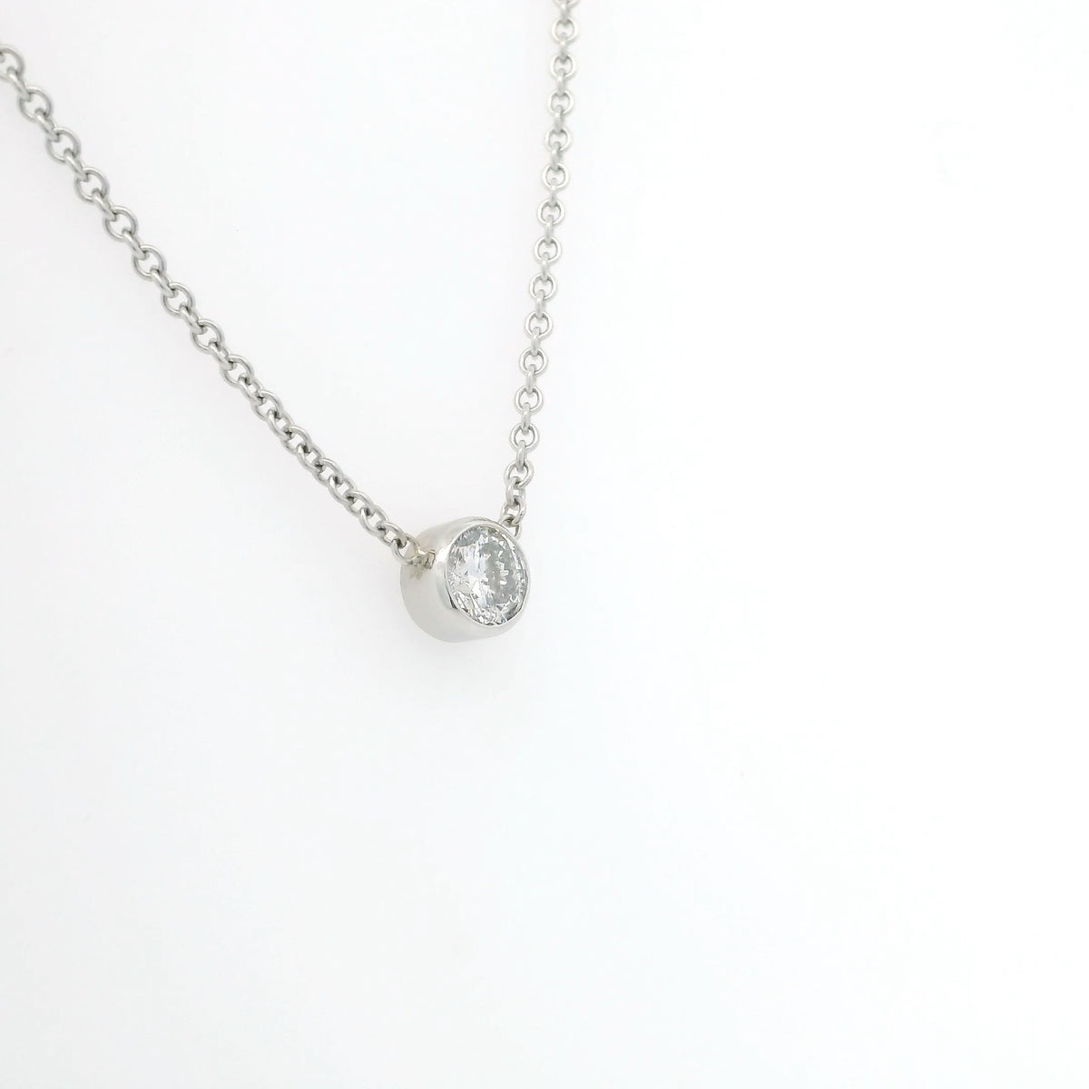 Bezel Set Solitare Necklace