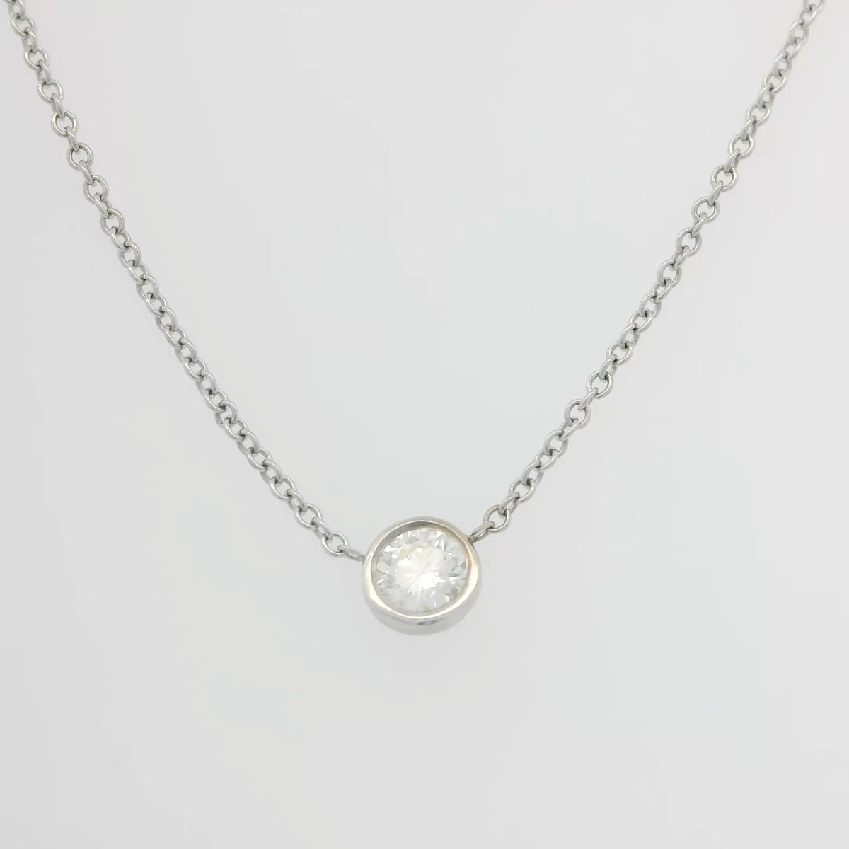 Bezel Set Solitare Necklace