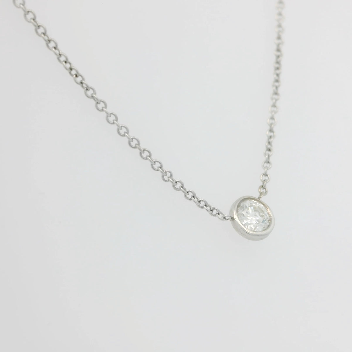 Bezel Set Solitare Necklace