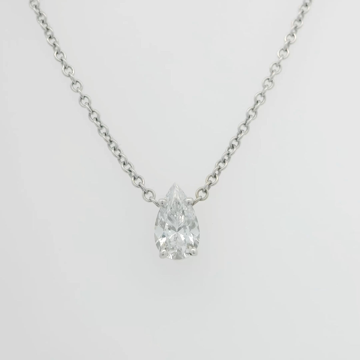 Pear Shape Diamond Solitare Necklace