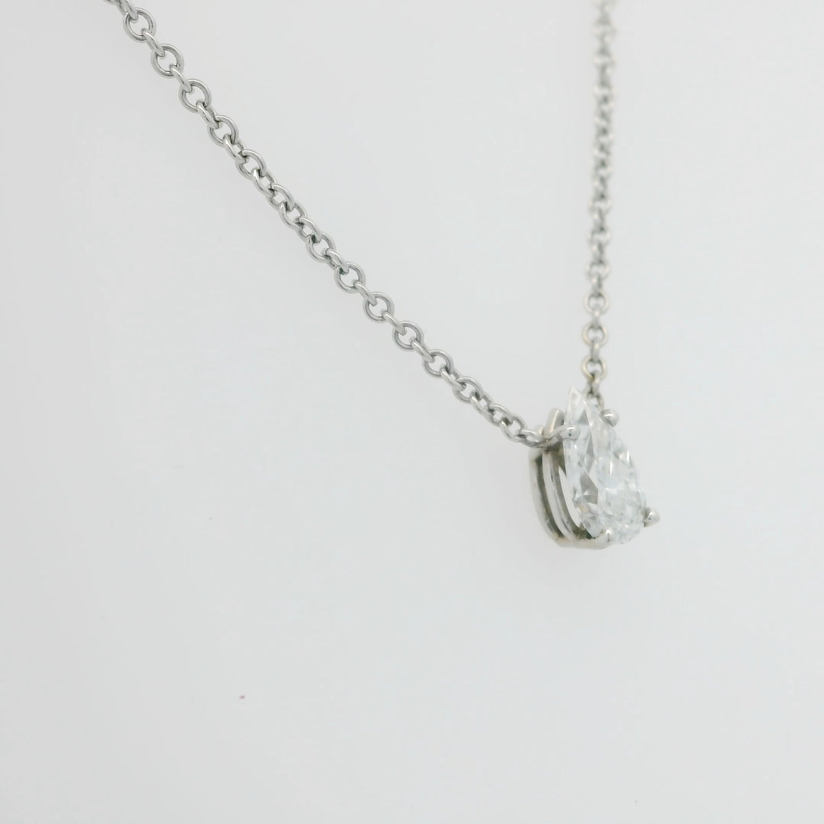 Pear Shape Diamond Solitare Necklace