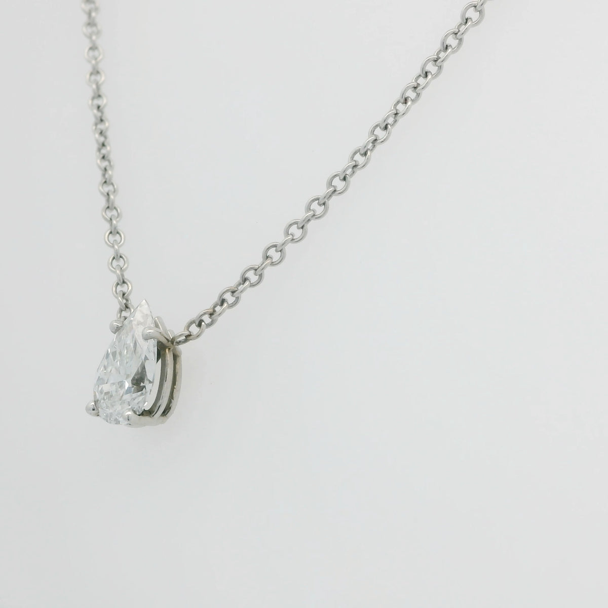 Pear Shape Diamond Solitare Necklace