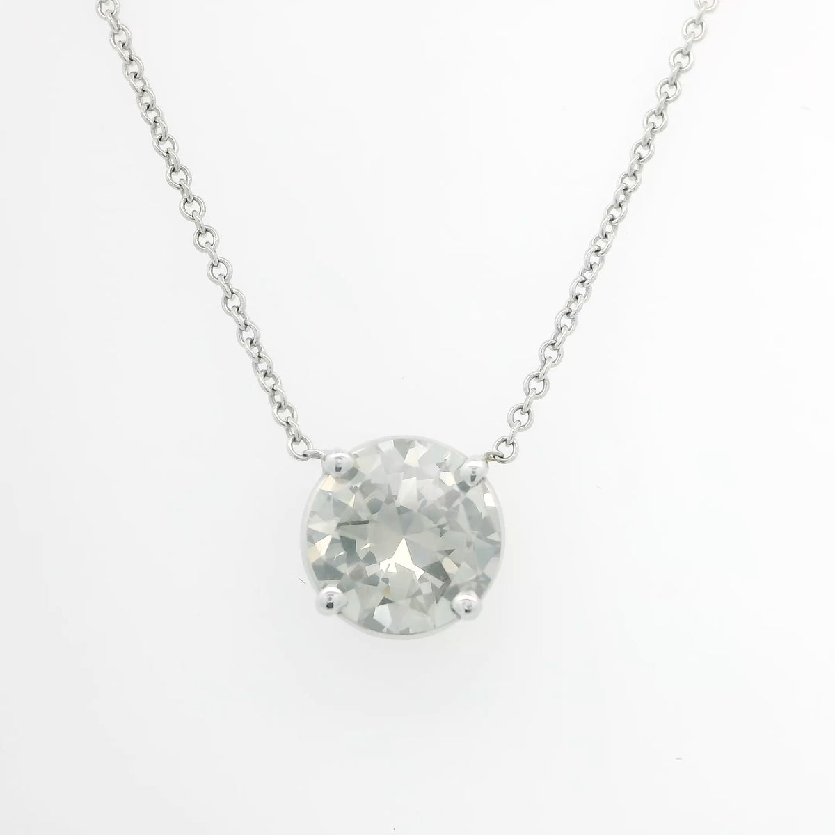 Grey Diamond Solitaire Necklace