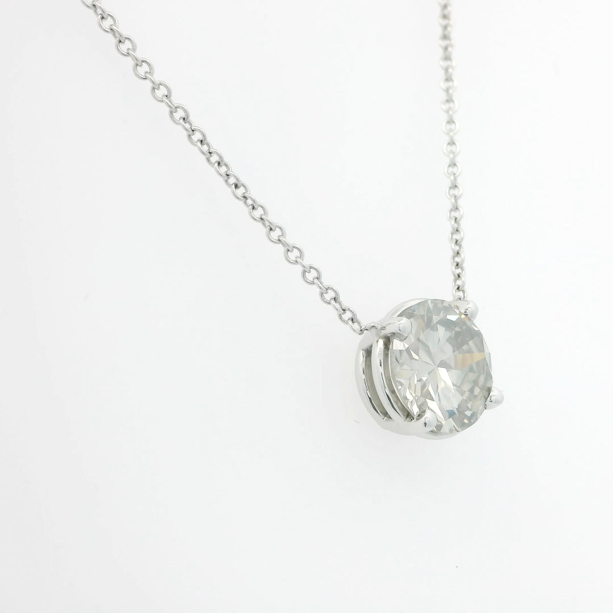 Grey Diamond Solitaire Necklace