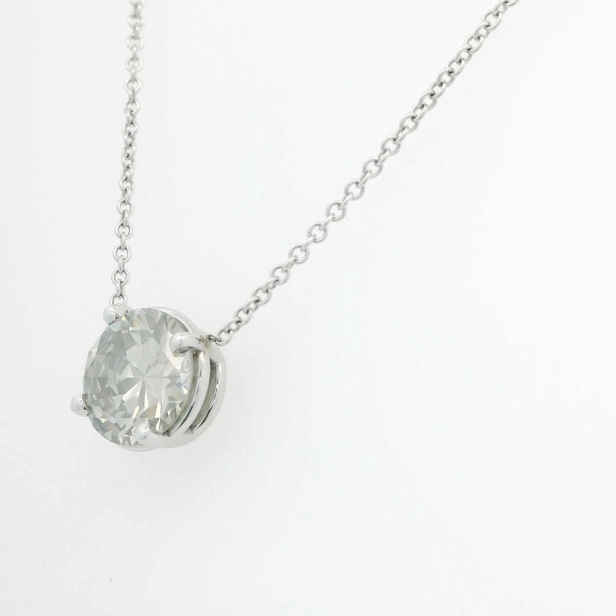 Grey Diamond Solitaire Necklace