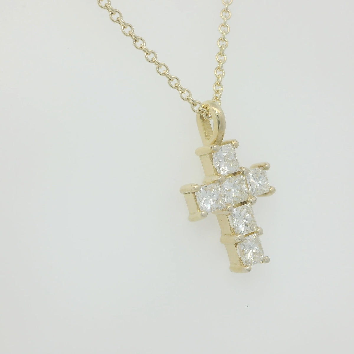Princess Cut Diamond Cross