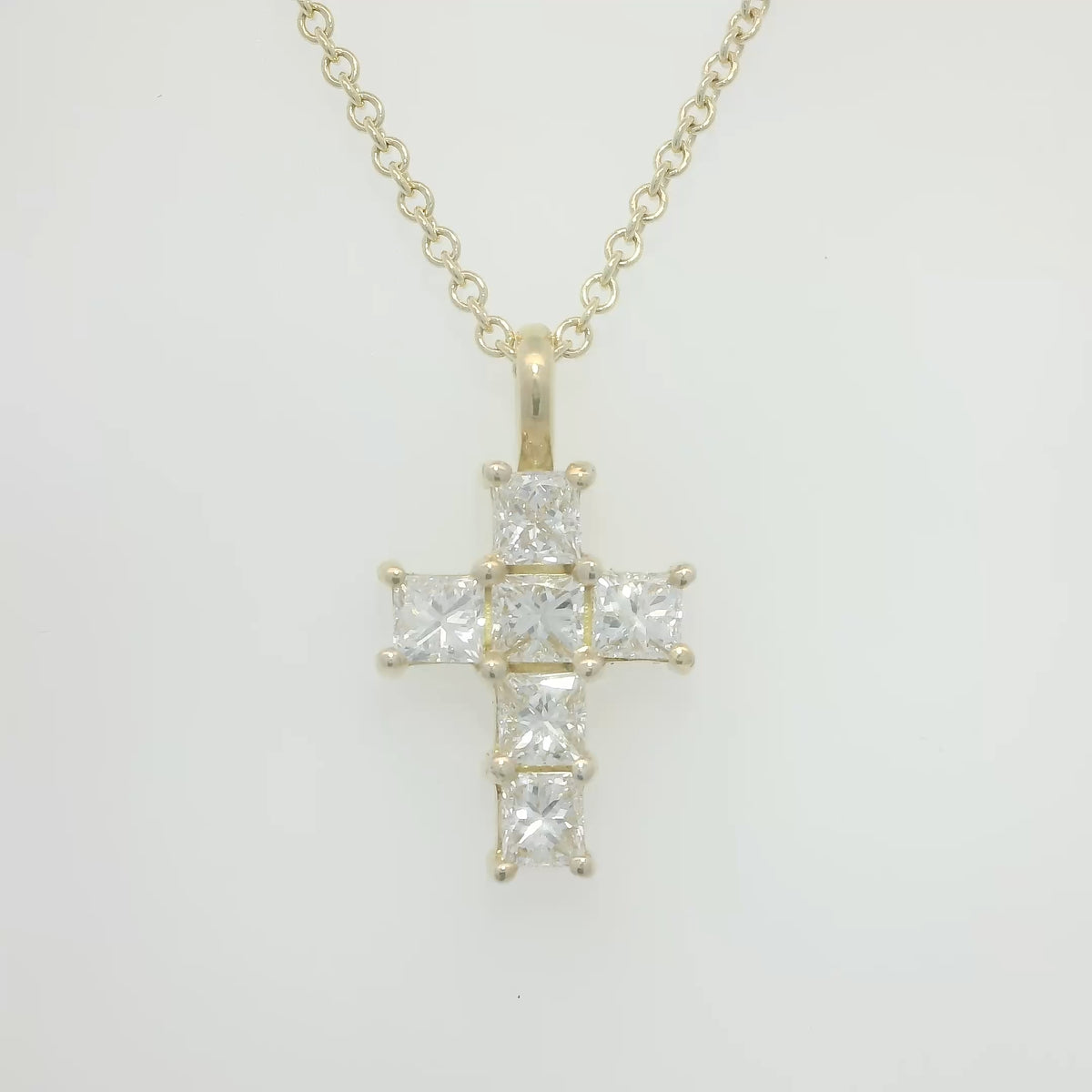 Princess Cut Diamond Cross