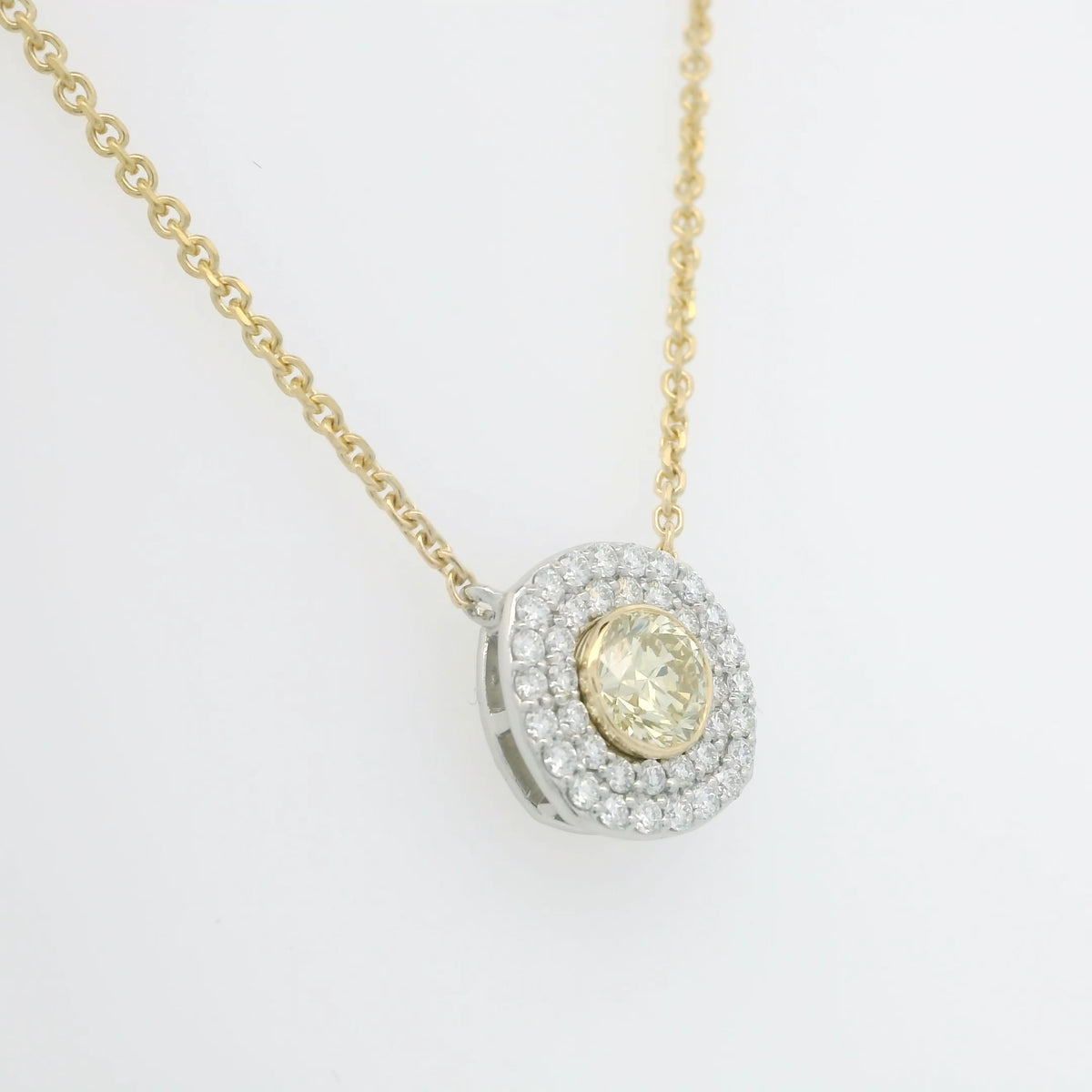 Fancy Light Yellow Diamond Necklace