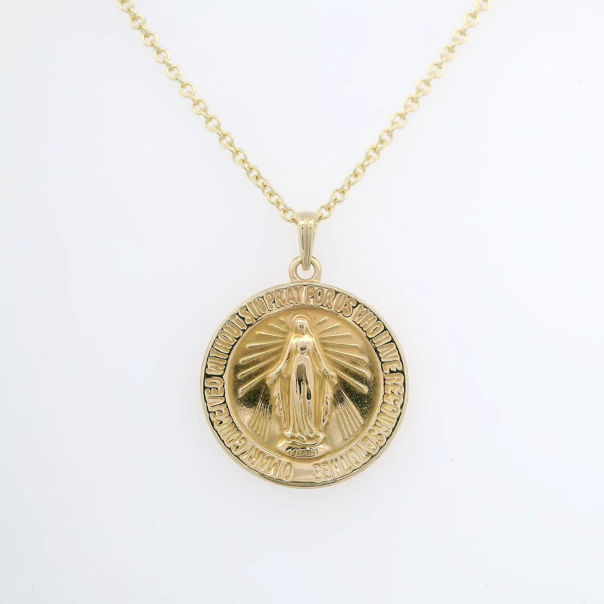 Gold Blessed Mother Pendant