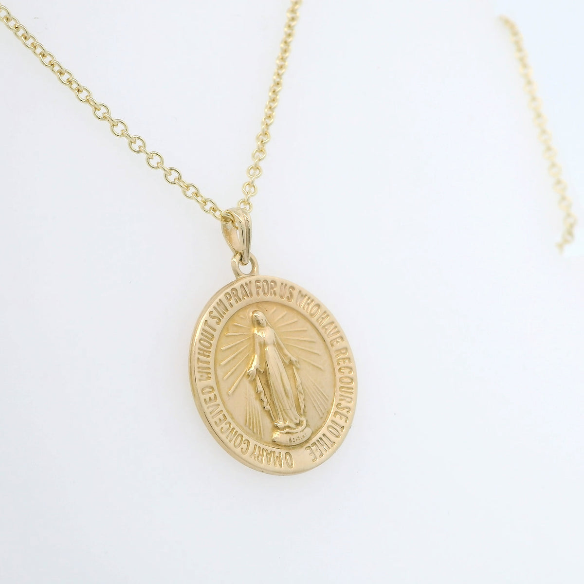 Gold Blessed Mother Pendant