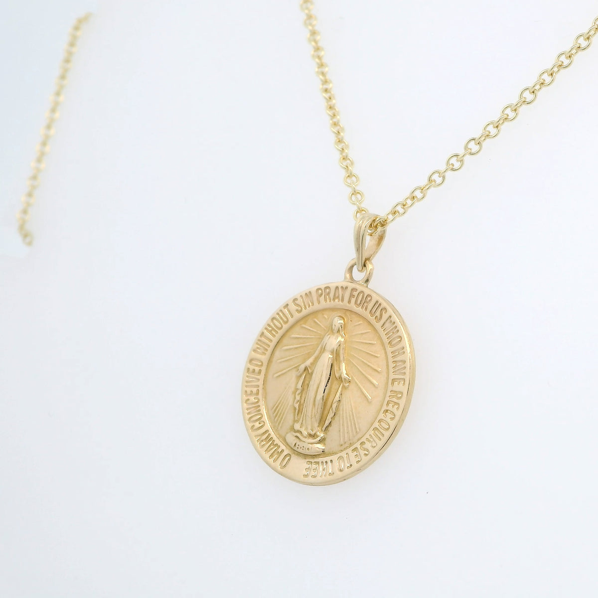 Gold Blessed Mother Pendant