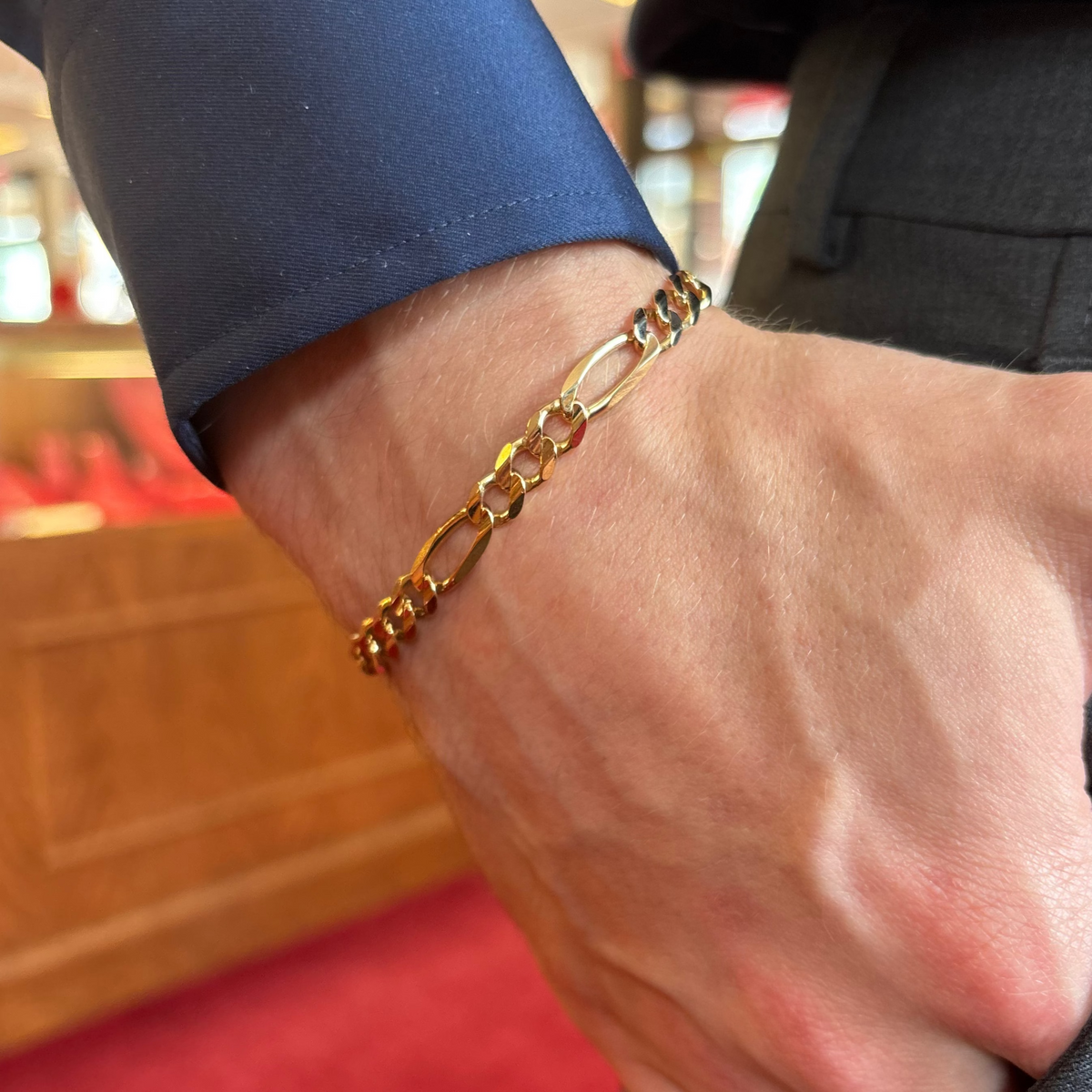 Yellow Gold Figaro Bracelet