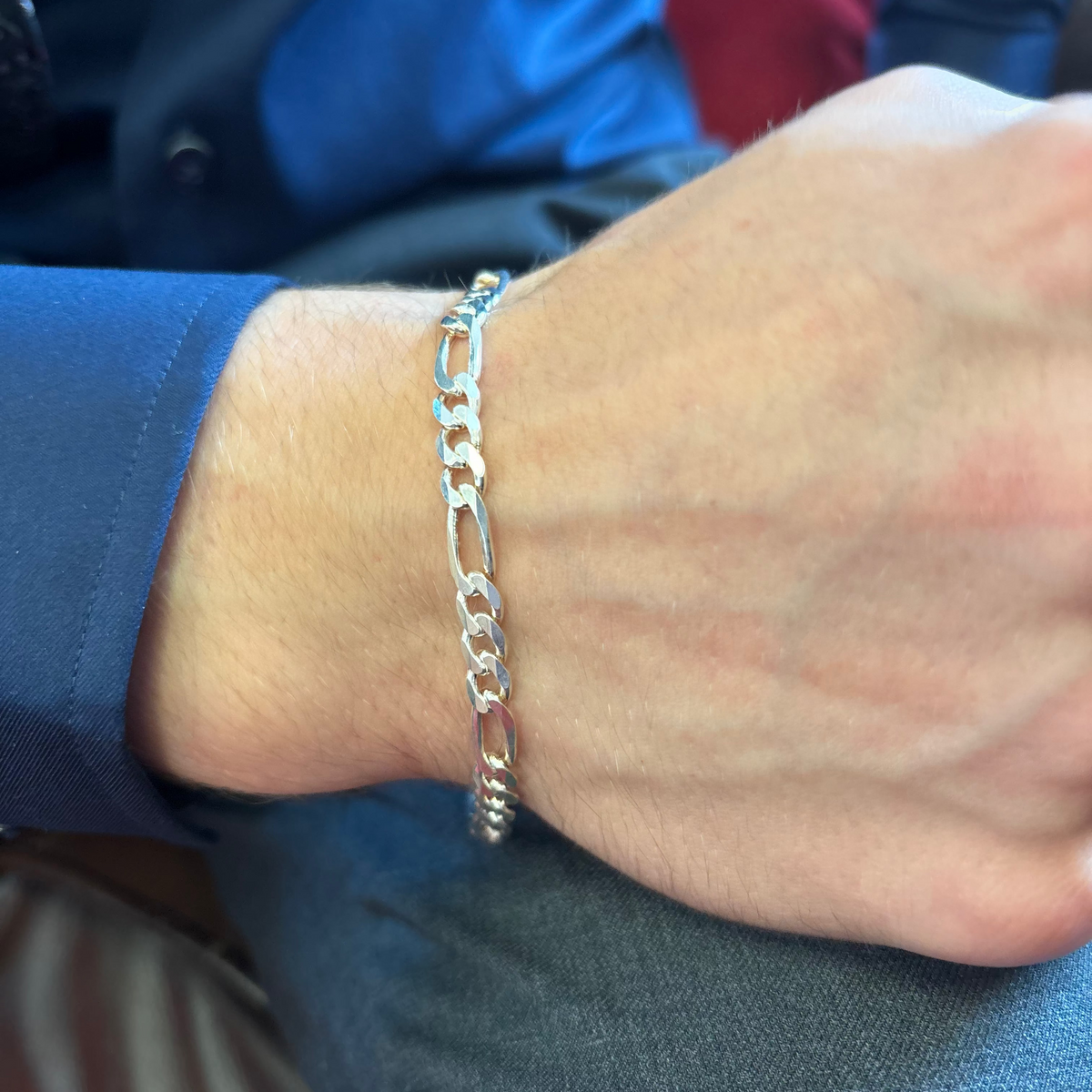 Sterling Silver Figaro Bracelet